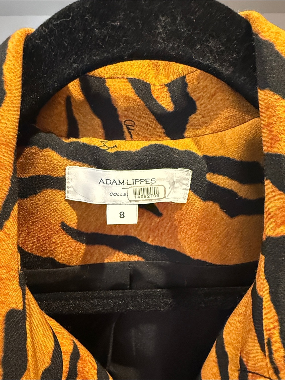 Adam Lippes Black and Gold Tiger-Print Trench Coat - Picture 7 of 10